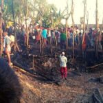 Half a dozen houses burnt to ashes, cattle also scorched property worth more than two lakhs