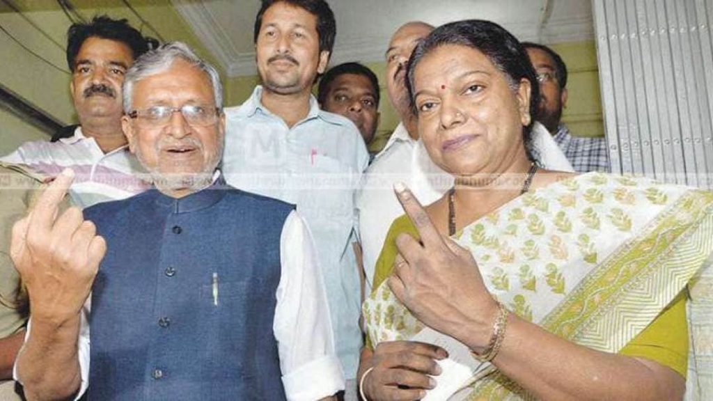 This image has an empty alt attribute; its file name is sushil-modi-with-wife-1024x576.jpg