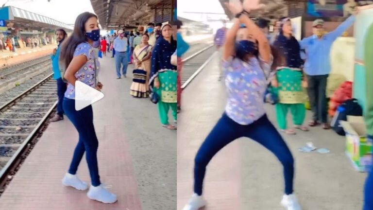 Girl dance on platform