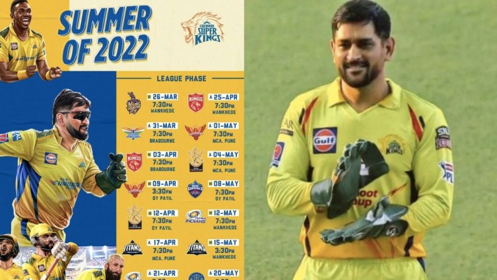 Chennai Super Kings Schedule and Squad
