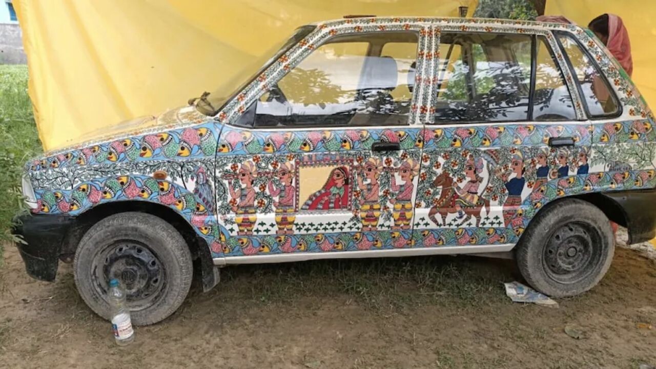 Madhubani painting Car