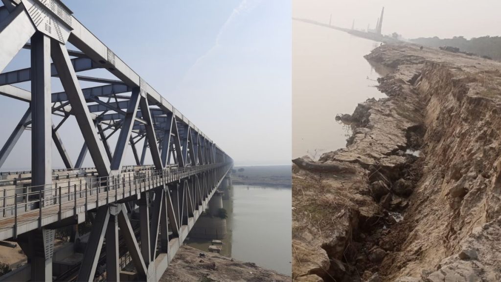 बेगुसराय : मुंगेर पुल के सुरक्षा तटबंध पर मंडराया खतरा, गंगा नदी का कटाव लगातार जारी.. 1