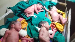 A woman gave birth to four newborns together in Tonk, Rajasthan.