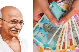 How did the picture of 'Gandhiji' get printed on Indian notes