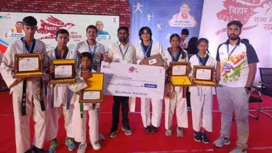 6 Taekwondo players from Begusarai received Bihar State Sports Award