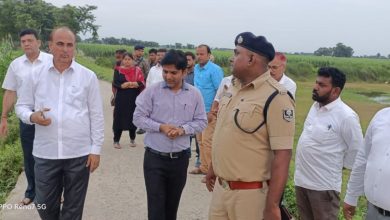 District Judge inspected the selection of land for civil court in Bakhri...