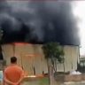 Fire breaks out in a plastic factory in Begusarai