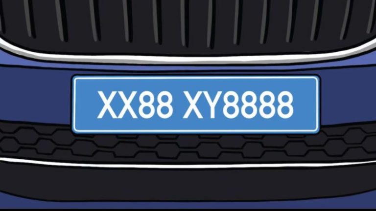 Blue Number Plat Car