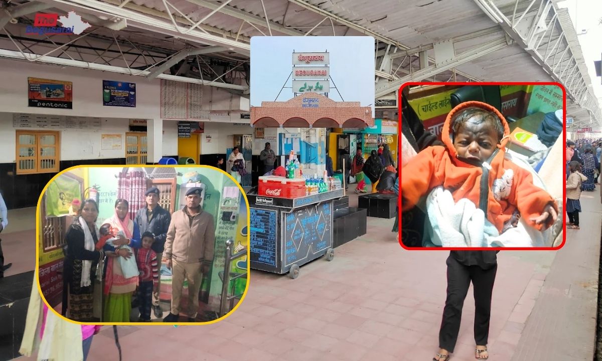 A mother abandoned her child at Begusarai station and ran away.